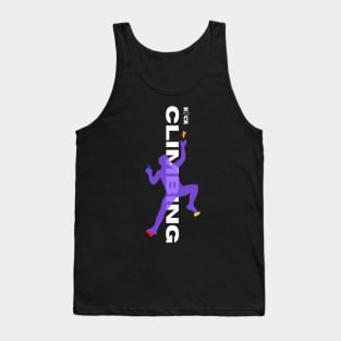 rock climbing with climber purple Tank Top